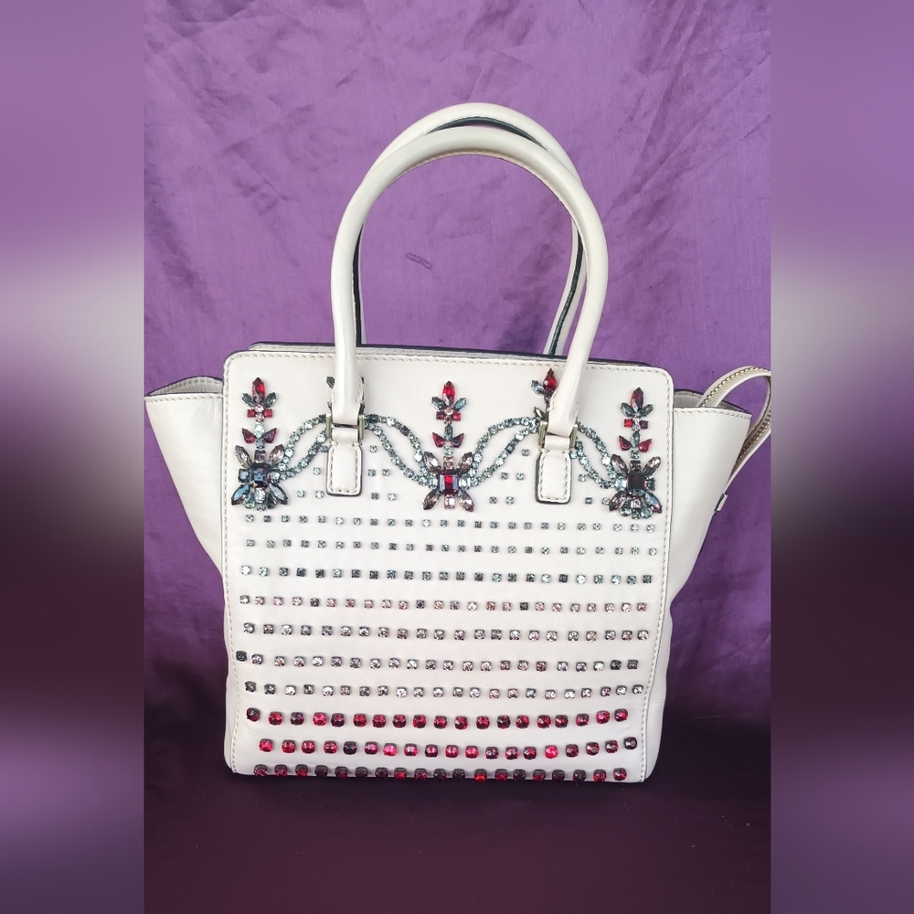 Valentino Garavani Crystal-Embellished Leather Bag.